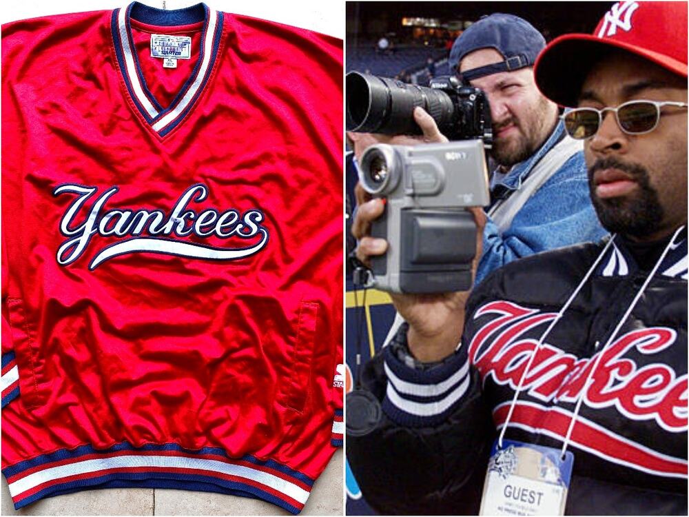 New York Yankees 90s STARTER Pullover windbreaker Script sweater XL red MLB vtg